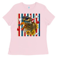 Bubblegum Pink mullet eagle seamless pattern Ladies Tee - BundleAndBundleShop