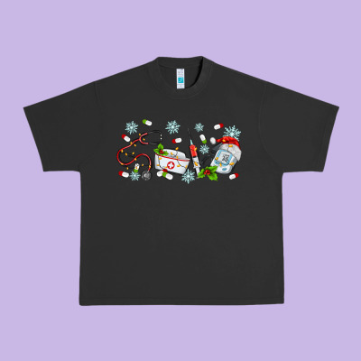 Christmas Nurse Urban Heavy Tee Designed By Maliassmallbusiness