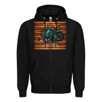 Black woodgrain motorcycle Zipper Hoodie - TumblerDesignByShophia