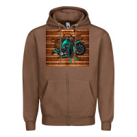 Chestnut woodgrain motorcycle Zipper Hoodie - TumblerDesignByShophia