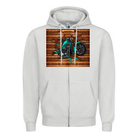 Dove Grey woodgrain motorcycle Zipper Hoodie - TumblerDesignByShophia