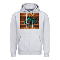 Heather Grey woodgrain motorcycle Zipper Hoodie - TumblerDesignByShophia