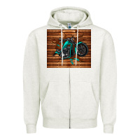 Oatmeal Heather woodgrain motorcycle Zipper Hoodie - TumblerDesignByShophia