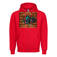 Red woodgrain motorcycle Zipper Hoodie - TumblerDesignByShophia