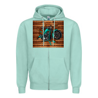 Seafoam woodgrain motorcycle Zipper Hoodie - TumblerDesignByShophia