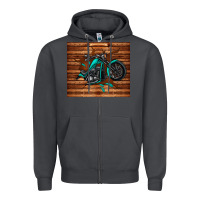 Smoke woodgrain motorcycle Zipper Hoodie - TumblerDesignByShophia