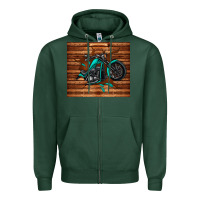 Sports Green woodgrain motorcycle Zipper Hoodie - TumblerDesignByShophia