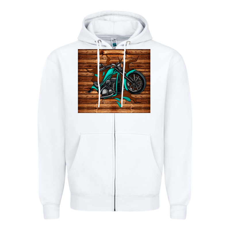 Woodgrain Motorcycle Zipper Hoodie by TumblerDesignByShophia | Teevron