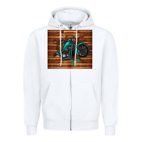White woodgrain motorcycle Zipper Hoodie - TumblerDesignByShophia