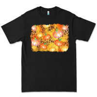 Black fall pumpkin background Premium Tee - AdoDesignShop