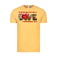Vintage Mustard let all that you do be done in love i corinthians Vintage Tee - NancyCooperArtShop