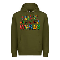 Army Green Love needs no words Premium Hoodie - CowGirlArtShop