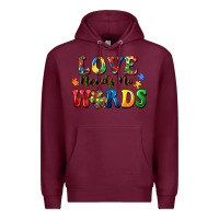 Burgundy Love needs no words Premium Hoodie - CowGirlArtShop