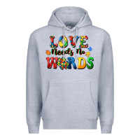 Heather Grey Love needs no words Premium Hoodie - CowGirlArtShop