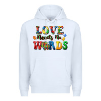 White Love needs no words Premium Hoodie - CowGirlArtShop