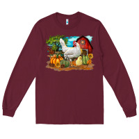 Burgundy Fall Chicken Long Sleeve Tee - LillyAllenDesigns