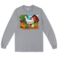 Heather Grey Fall Chicken Long Sleeve Tee - LillyAllenDesigns
