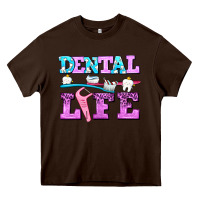 Chocolate Brown dental life with teeth Heavy Core Tee - AdoDesignShop