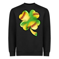 Black st. patrick's day clover softball Heavyweight Sweatshirt - Artiststas