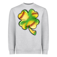 Heather Grey st. patrick's day clover softball Heavyweight Sweatshirt - Artiststas