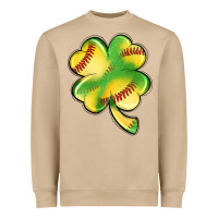 St. Patrick's Day Clover Softball Heavyweight Sweatshirt | Teevron