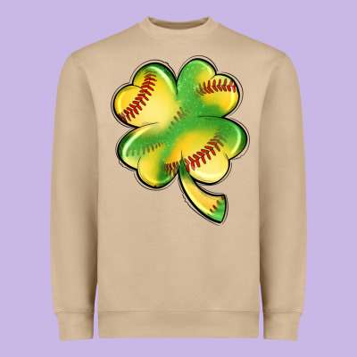 St. Patrick's Day Clover Softball Heavyweight Sweatshirt Designed By Artiststas