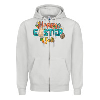 Dove Grey Happy Easter y'all Easter Day Zipper Hoodie - HowdyJamesFarm