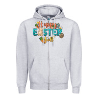 Heather Grey Happy Easter y'all Easter Day Zipper Hoodie - HowdyJamesFarm