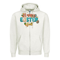 Oatmeal Heather Happy Easter y'all Easter Day Zipper Hoodie - HowdyJamesFarm