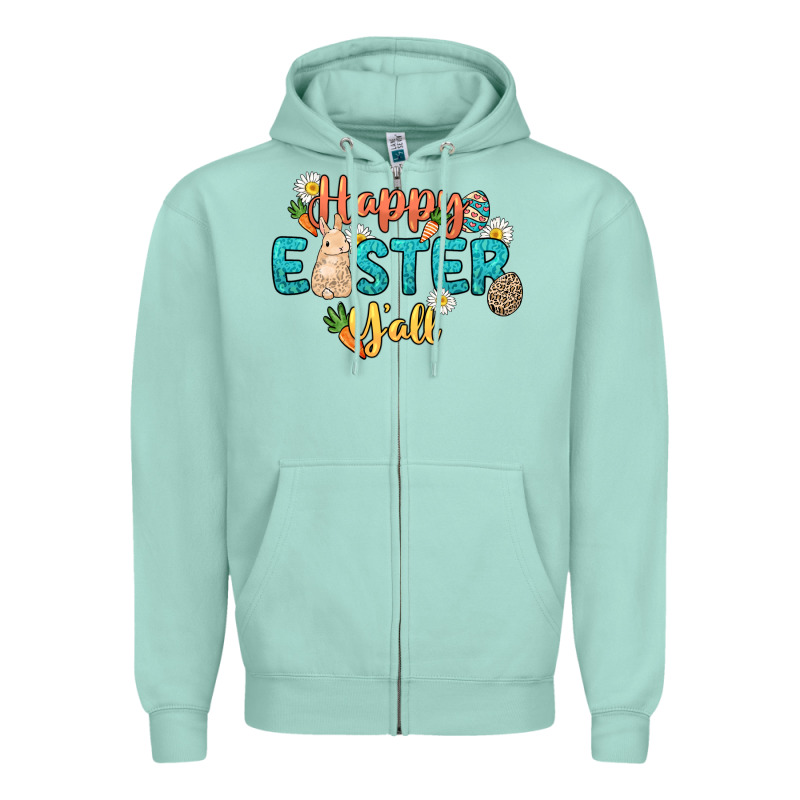 Happy Easter Y'all Easter Day Zipper Hoodie by HowdyJamesFarm | Teevron