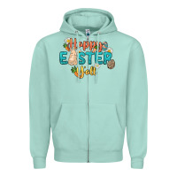 Seafoam Happy Easter y'all Easter Day Zipper Hoodie - HowdyJamesFarm