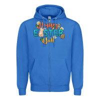 True Royal Happy Easter y'all Easter Day Zipper Hoodie - HowdyJamesFarm