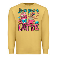 Antique Gold love you a latte Premium Sweatshirt - OliviaCreatesArt