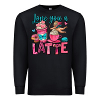 Black love you a latte Premium Sweatshirt - OliviaCreatesArt