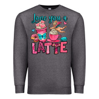 Charcoal Heather love you a latte Premium Sweatshirt - OliviaCreatesArt
