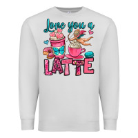 Dove Grey love you a latte Premium Sweatshirt - OliviaCreatesArt