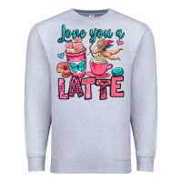 Heather Grey love you a latte Premium Sweatshirt - OliviaCreatesArt