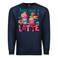 Navy love you a latte Premium Sweatshirt - OliviaCreatesArt