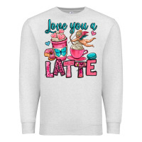 Oatmeal Heather love you a latte Premium Sweatshirt - OliviaCreatesArt