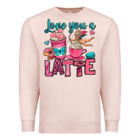 Pale Pink love you a latte Premium Sweatshirt - OliviaCreatesArt