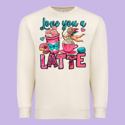 Love You A Latte Premium Sweatshirt Designed By Oliviacreatesart