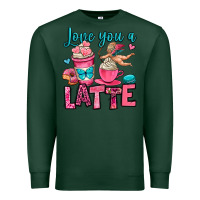 Sports Green love you a latte Premium Sweatshirt - OliviaCreatesArt