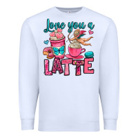 White love you a latte Premium Sweatshirt - OliviaCreatesArt