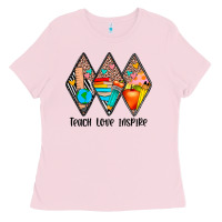 Bubblegum Pink teach love inspire Ladies Tee - JahusDesignShop