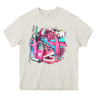 Cream dental elements and cancer with cowhide and leopard Heavy Core Tee - AdoDesignShop