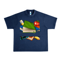 Navy custom teacher books Urban Heavy Tee - NancyCooperArtShop