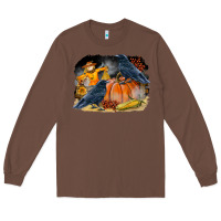 Chestnut Fall Background With Crow Long Sleeve Tee - LillyAllenDesigns