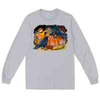 Moon Dust Fall Background With Crow Long Sleeve Tee - LillyAllenDesigns