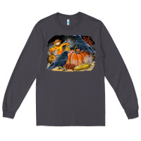 Smoke Fall Background With Crow Long Sleeve Tee - LillyAllenDesigns