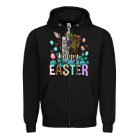 Black Happy Easter Heifers Easter Day Zipper Hoodie - HowdyJamesFarm